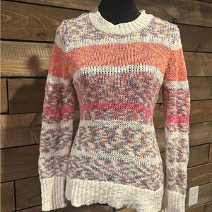 Christopher & Banks Pink and Cream Knit Sweater